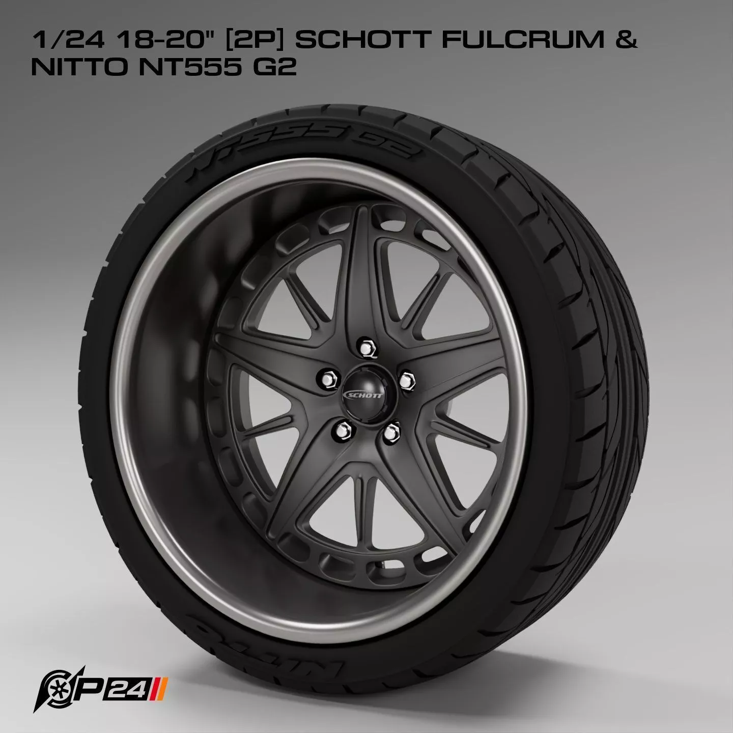 1-24th 18-20 inches 2P Schott Fulcrum and Nitto NT555 G2 3D print model