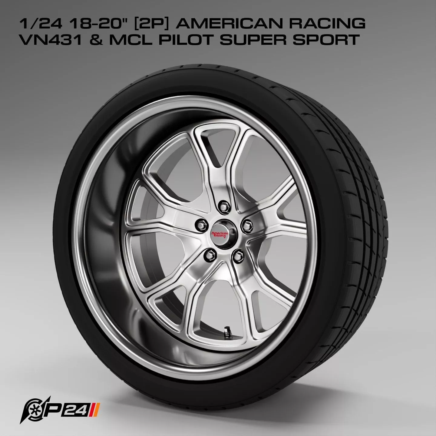 1-24th 18-20 inches 2P American Racing VN431 and MCL Pilot Su... 3D print model