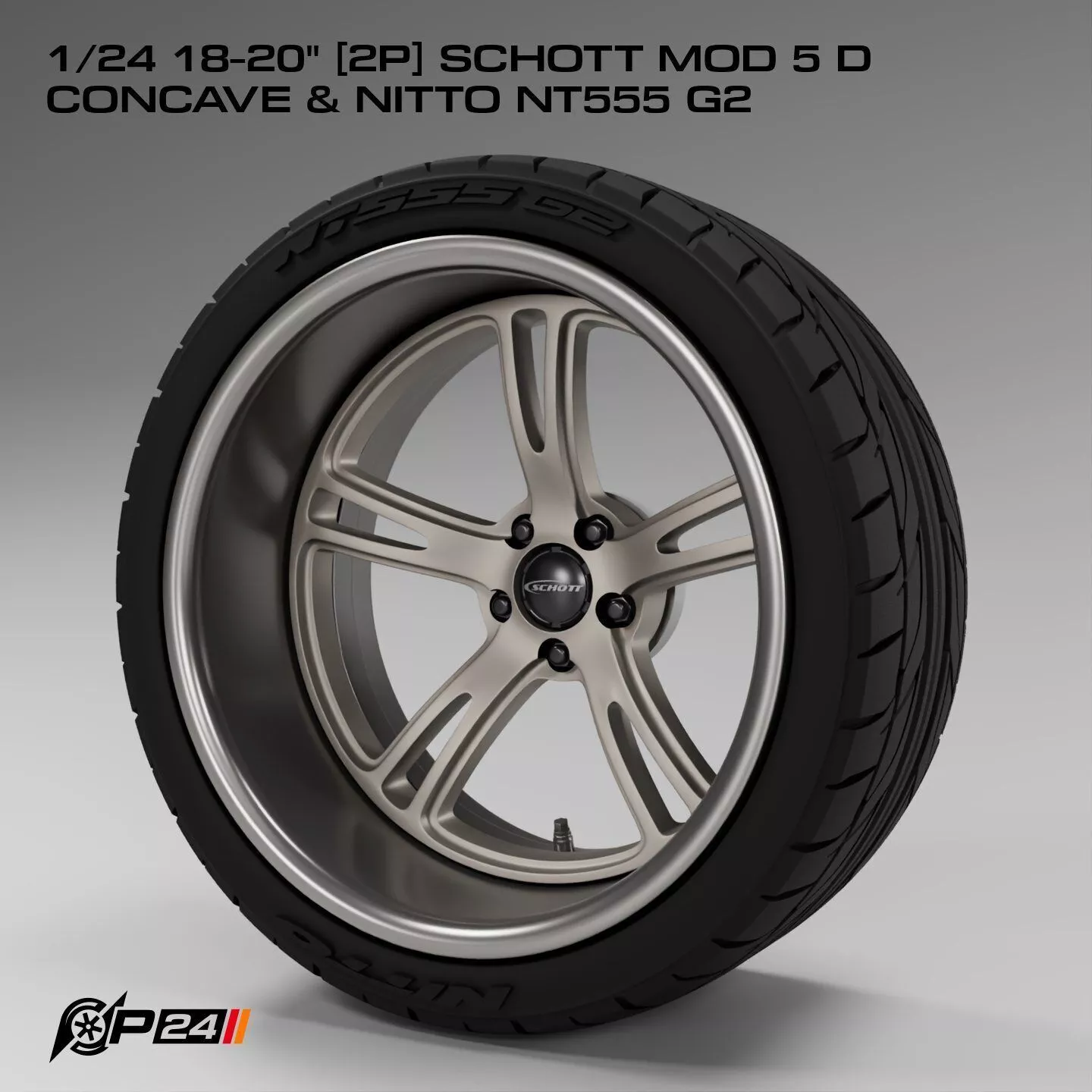 1-24th 18-20 inches 2P Schott MOD 5 D Concave and Nitto NT555 G2 3D print model
