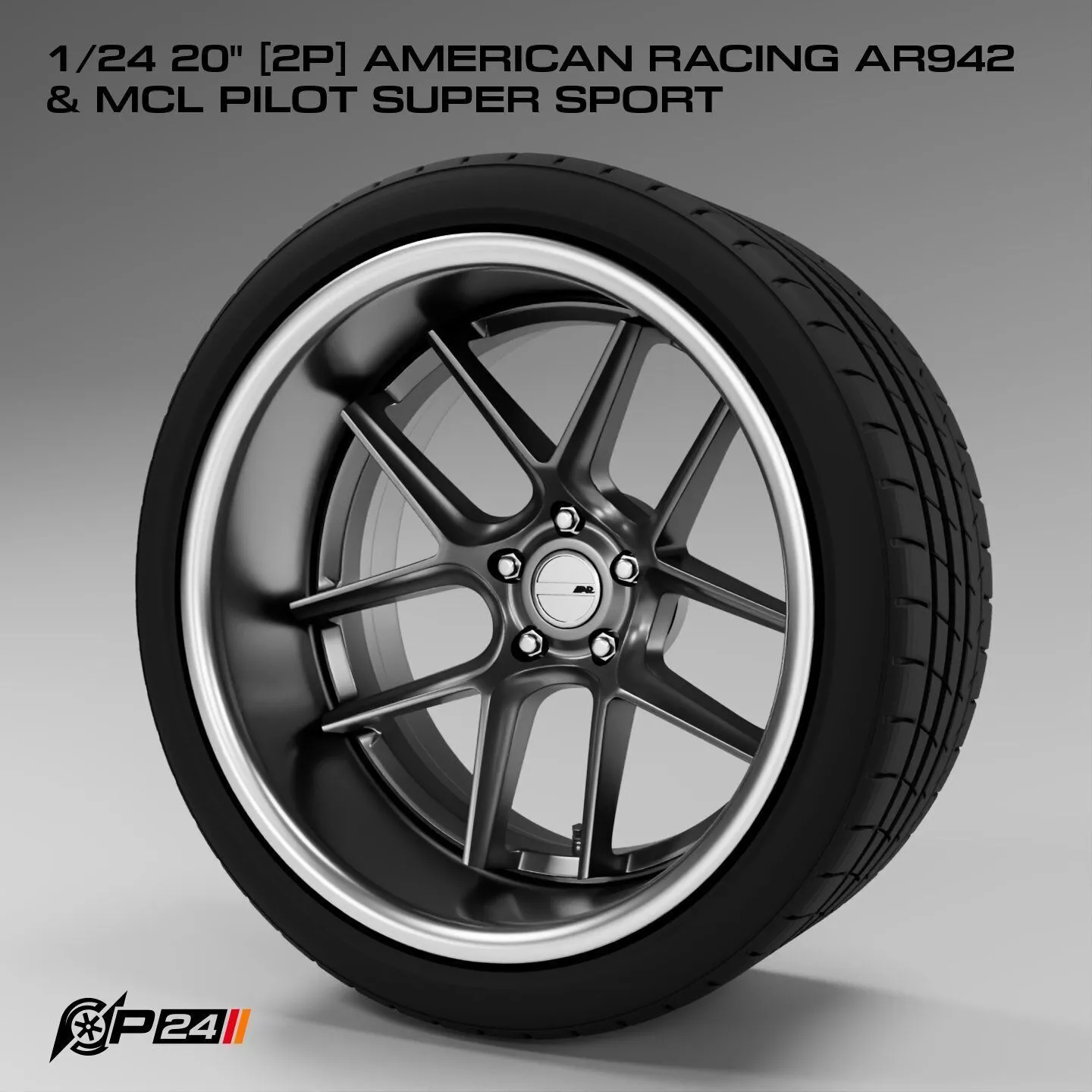 1-24th 20 inches 2P American Racing AR942 and MCL Pilot Super... 3D print model