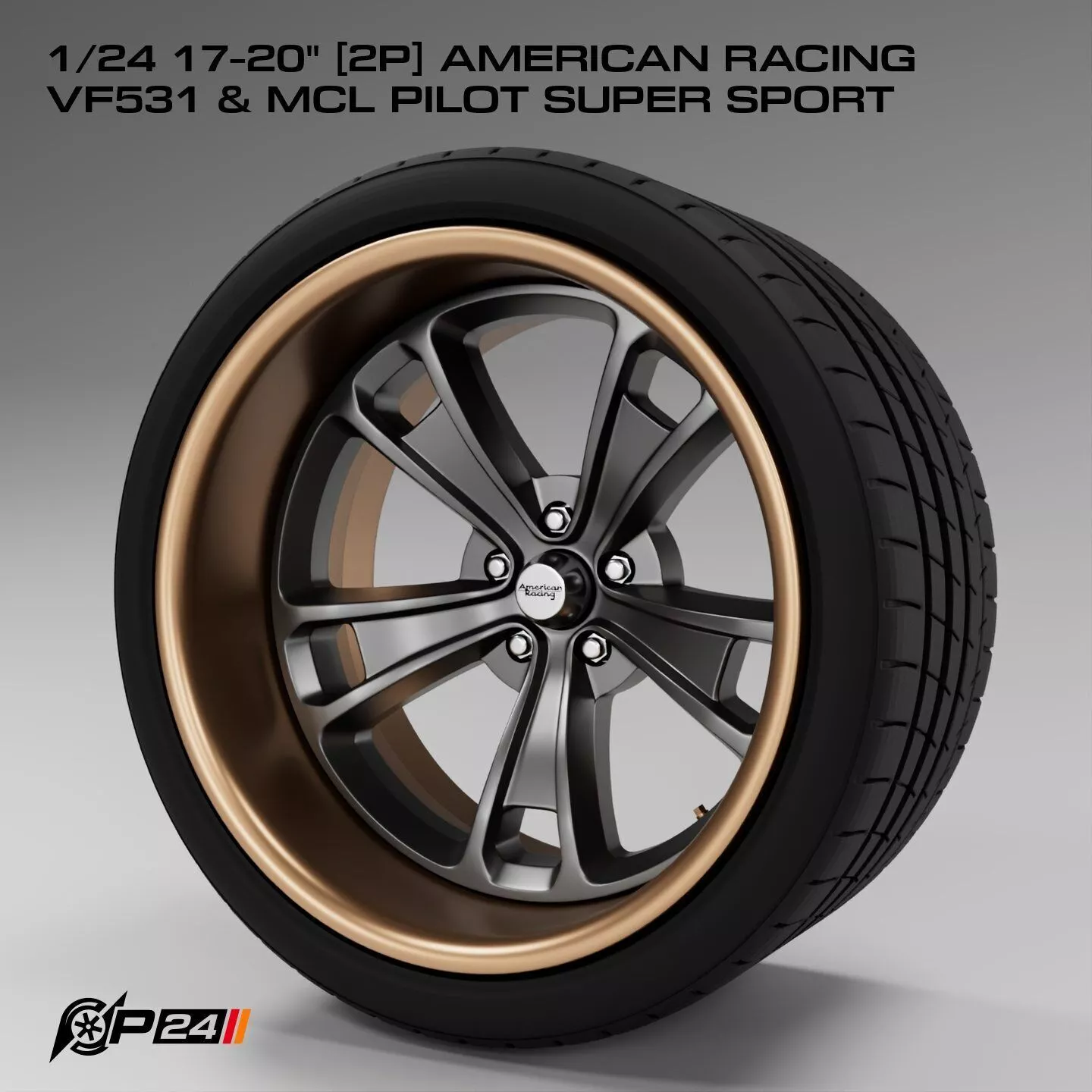 1-24th 17-20 inches 2P American Racing VF531 and MCL Pilot Su... 3D print model