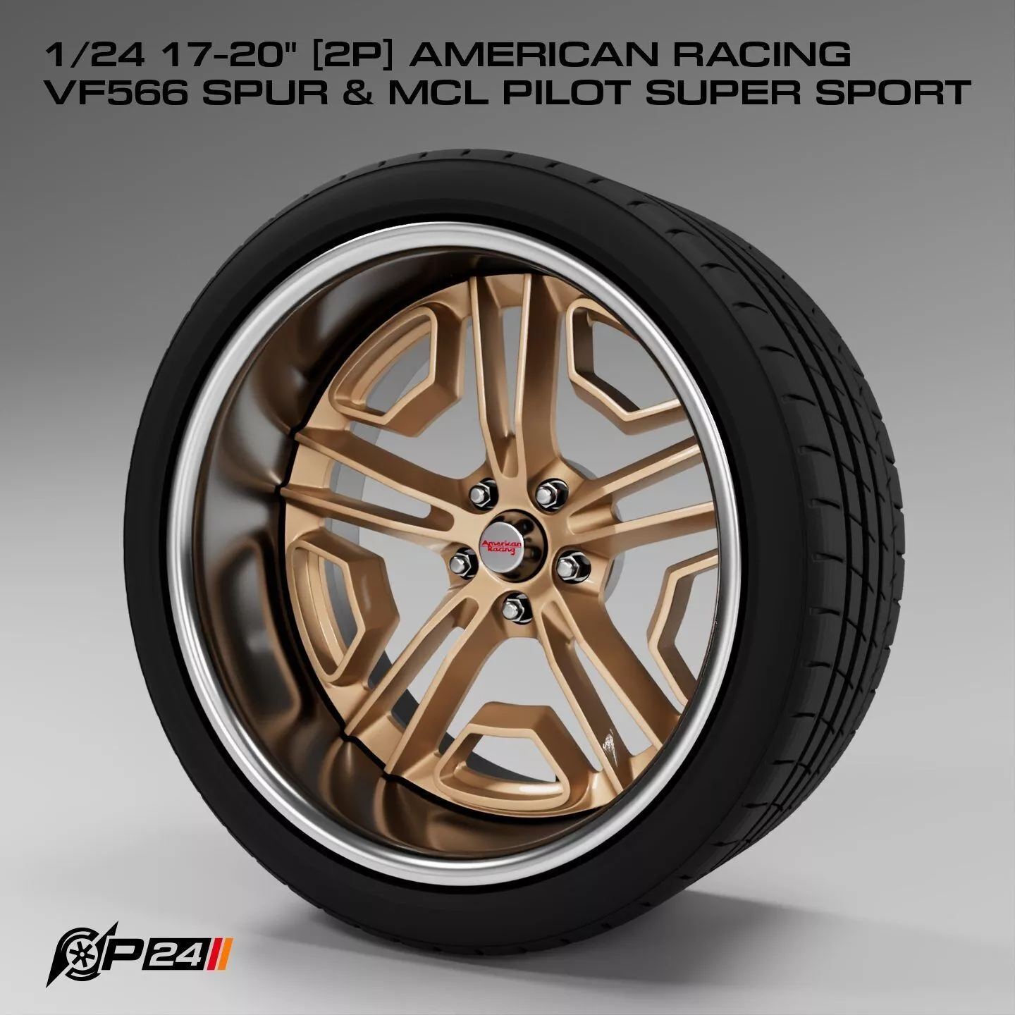 1-24th 17-20 inches 2P American Racing VF566 Spur and MCL Pil... 3D print model