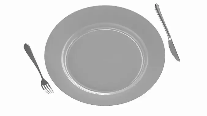 Elegant Table Setting with Folded Napkin Red 3D model 7