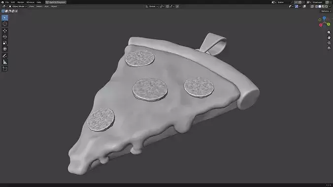 Pizza Slice Pendant 3D print model 4