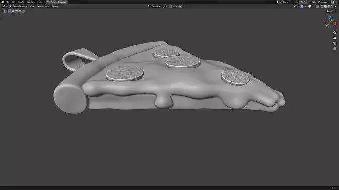 Pizza Slice Pendant 3D print model 6