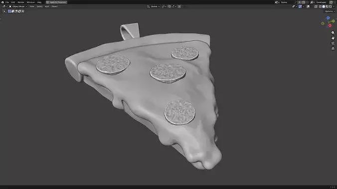 Pizza Slice Pendant 3D print model 5
