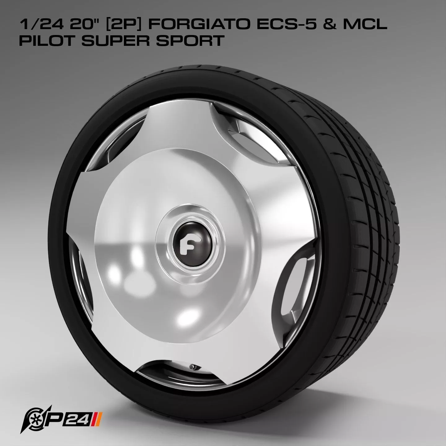 1-24th 20 inches 2P Forgiato ECS-5 and MCL Pilot Super Sport 3D print model