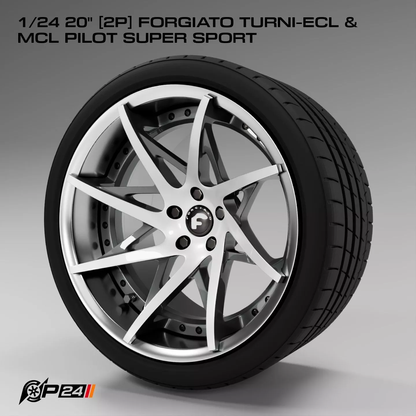 1-24th 20 inches 2P Forgiato Turni-ECL and MCL Pilot Super Sport 3D print model