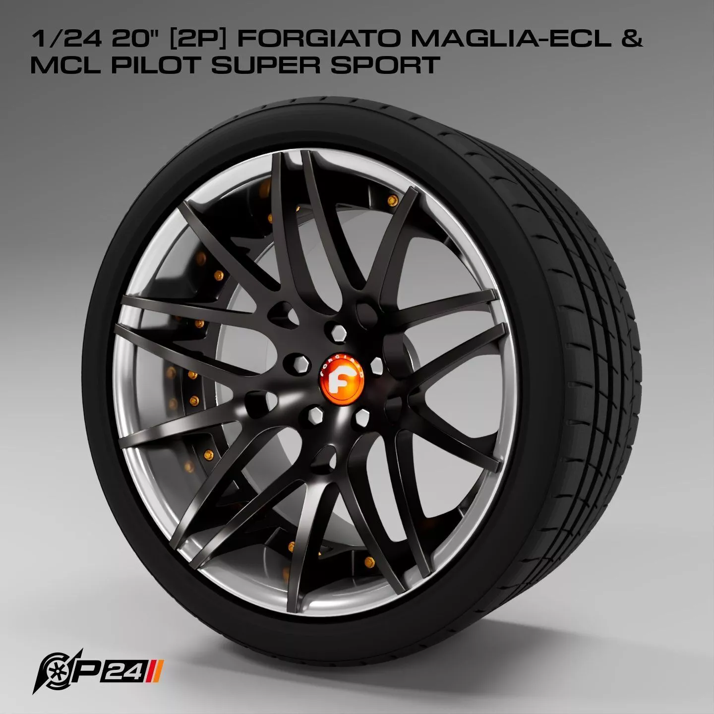 1-24th 20 inches 2P Forgiato Maglia-ECL and MCL Pilot Super S... 3D print model