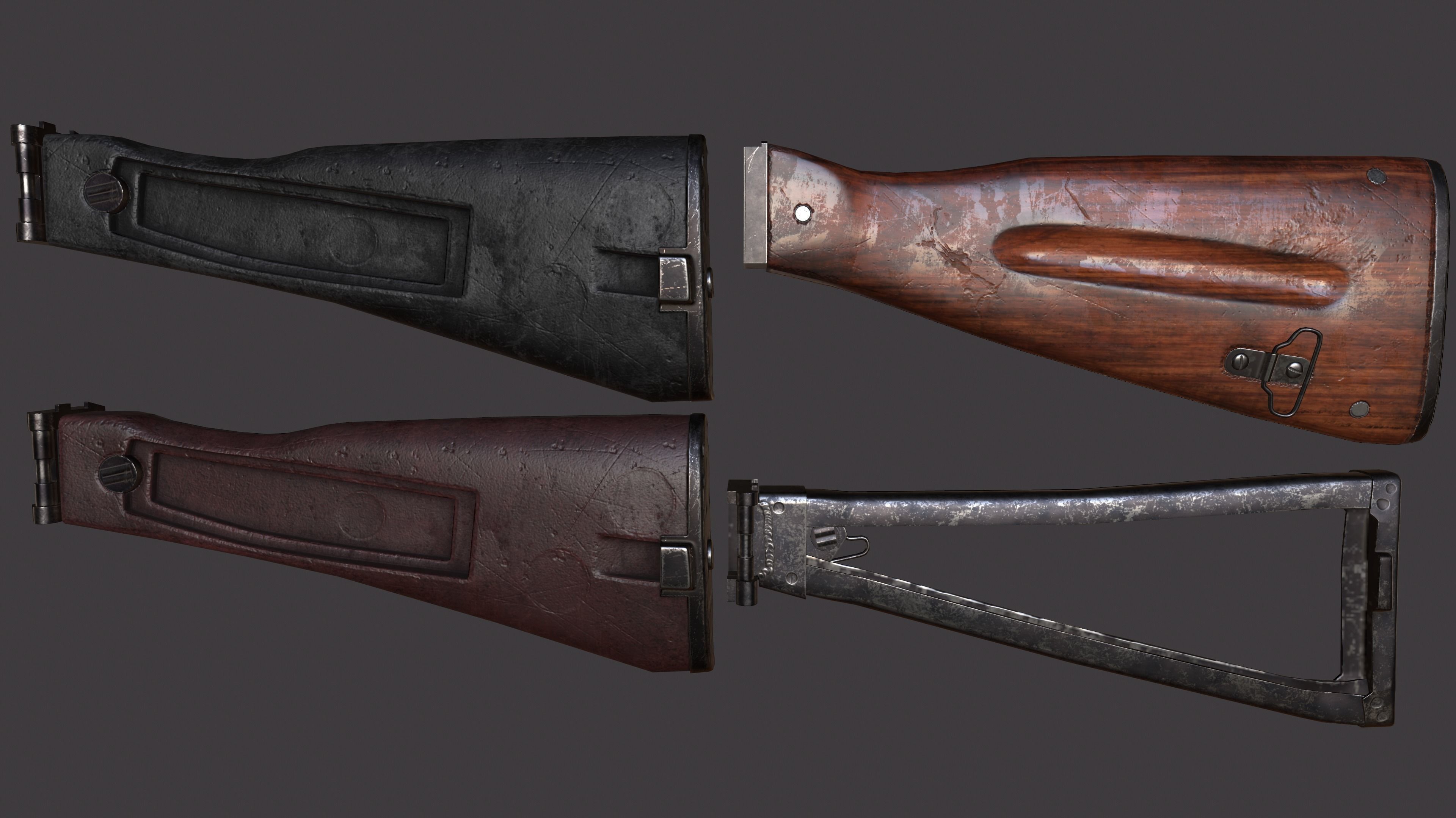 AK 74M Pack PBR textures model  Low-poly 3D model_8