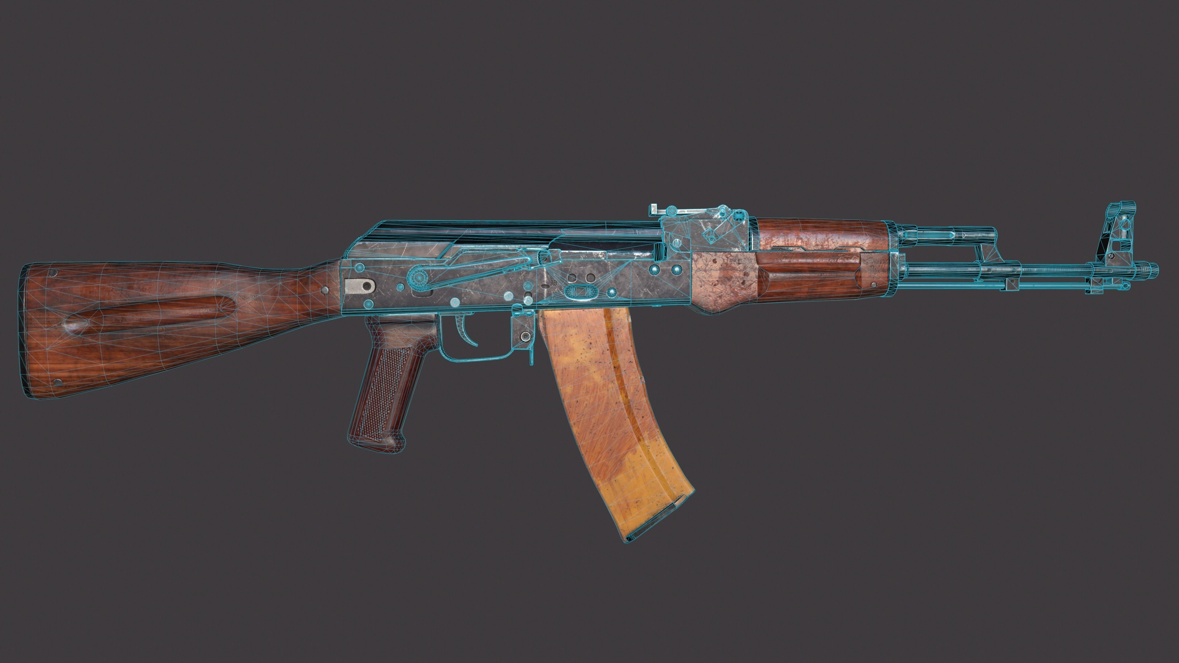 AK 74M Pack PBR textures model  Low-poly 3D model_4