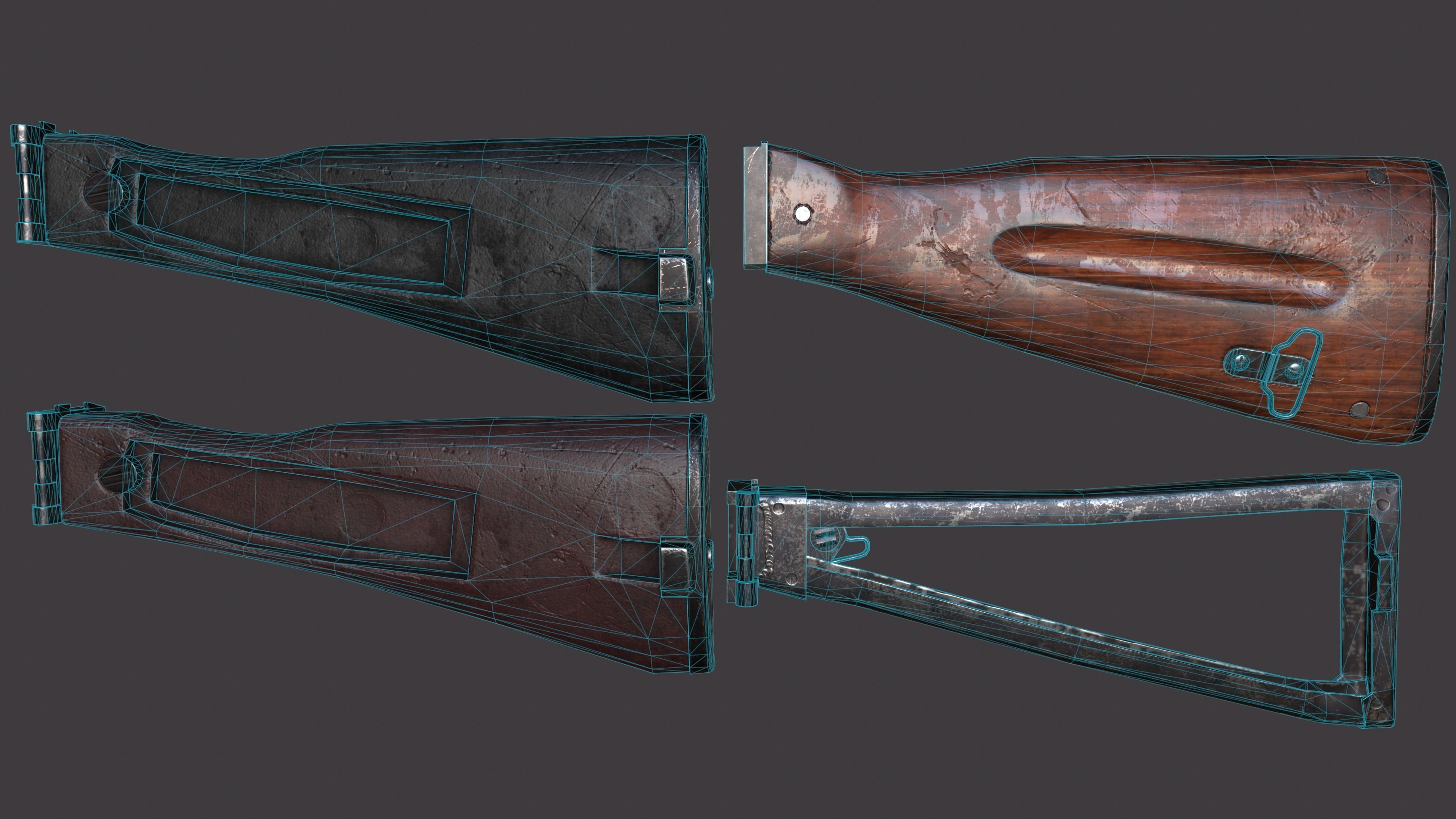 AK 74M Pack PBR textures model  Low-poly 3D model_9