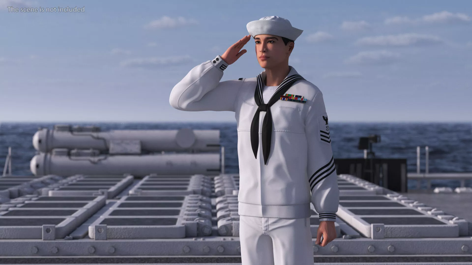 Asian Sailor US Navy Rigged 3D model