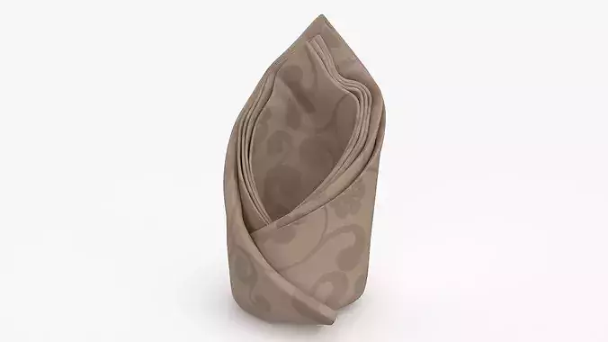 Folded Napkin Decoration Beige 3D model