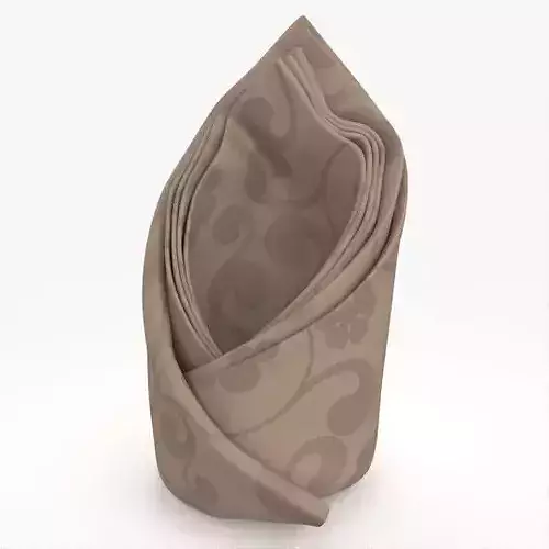 Folded Napkin Decoration Beige 3D model 7