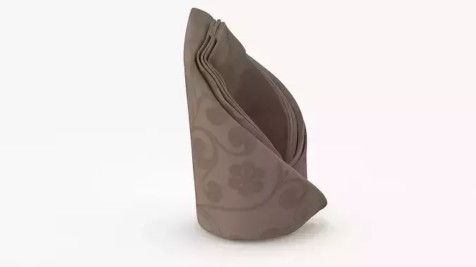 Folded Napkin Decoration Beige 3D model 6