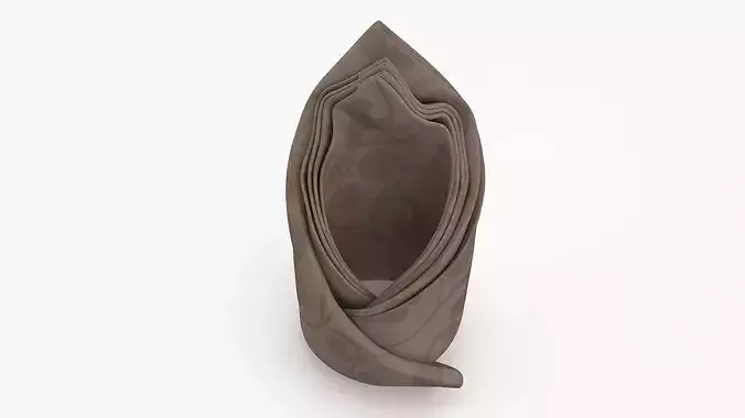 Folded Napkin Decoration Beige 3D model 5