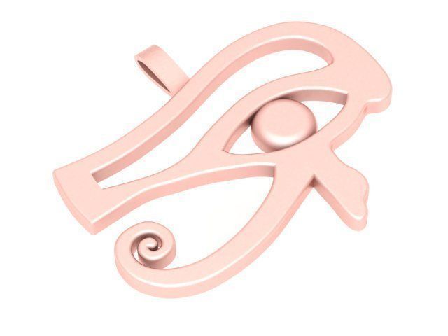 Pendant egyptian eye gold 3D print model_1