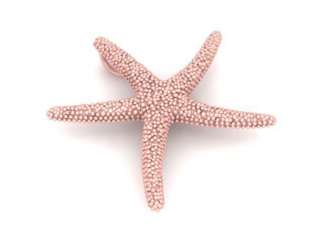 Pendant gold starfish 3D print model_1