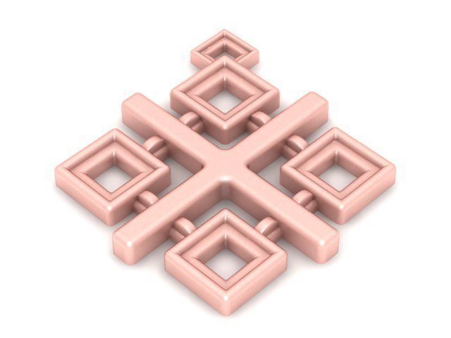 Pendant golden cross symbol 3D print model_1