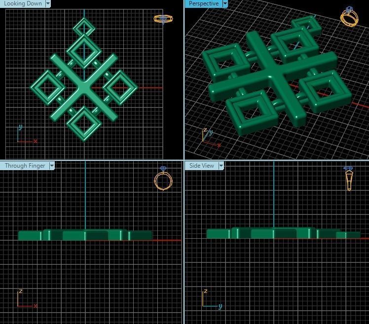 Pendant golden cross symbol 3D print model_2