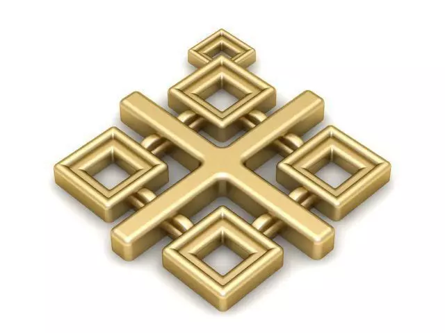 Pendant golden cross symbol 3D print model_0
