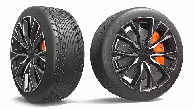 Zeekr 7X Obsidian Black Alloy Wheel 3D model