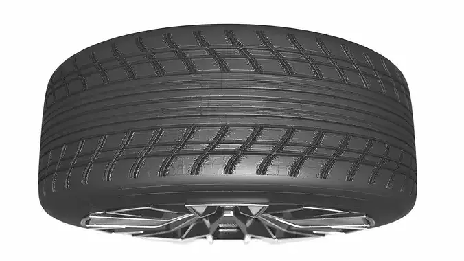 Zeekr 7X Obsidian Black Alloy Wheel 3D model 6