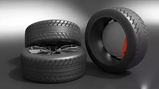 Zeekr 7X Obsidian Black Alloy Wheel 3D model 4