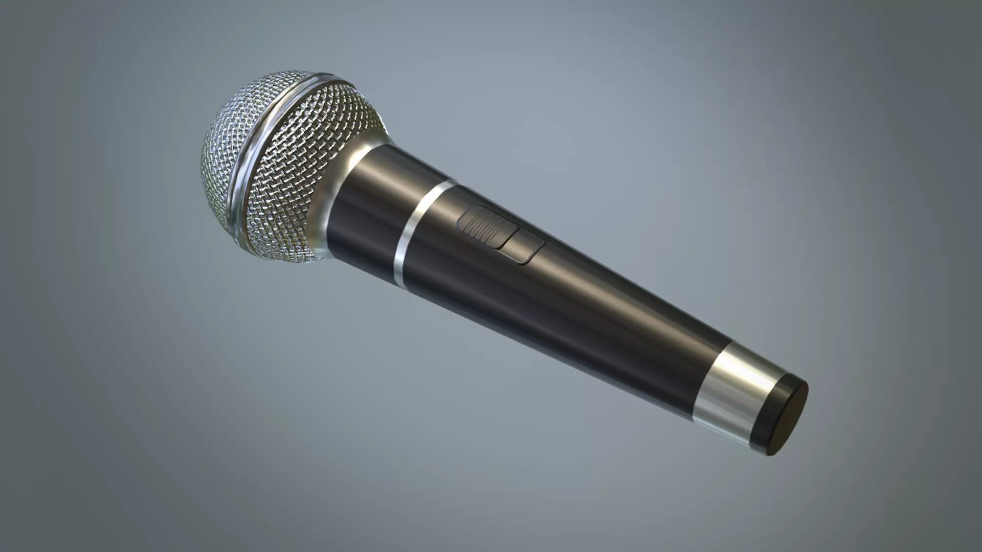 Microphone with low-poly mesh Low-poly 3D model