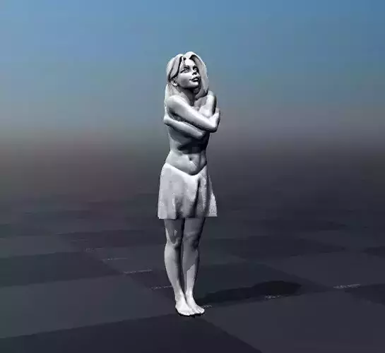 Loneliness woman 3D print model