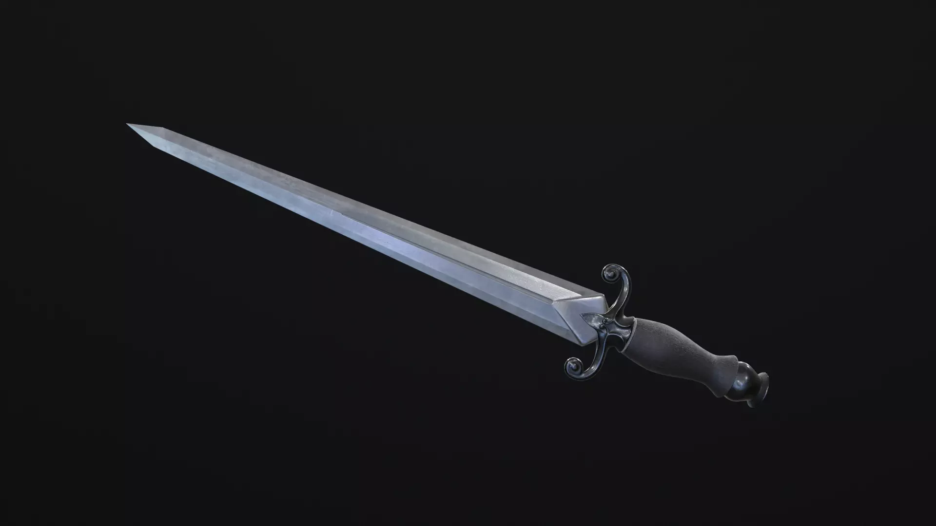 Athame Ritual Dagger 3D Model Fantasy Ceremonial Knife Low-poly 3D model