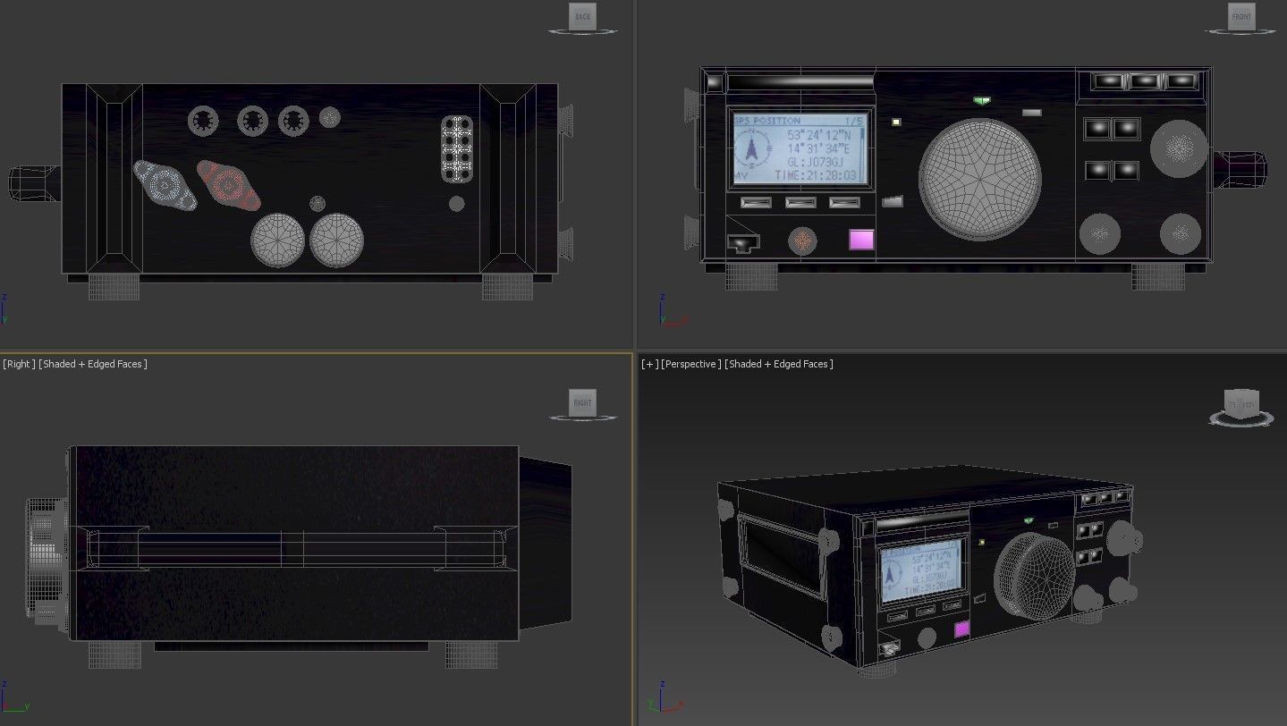 Yaesu FT-897D Transceiver Low-poly 3D model_2
