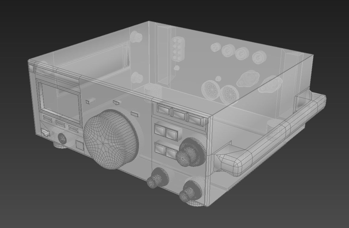 Yaesu FT-897D Transceiver Low-poly 3D model_6