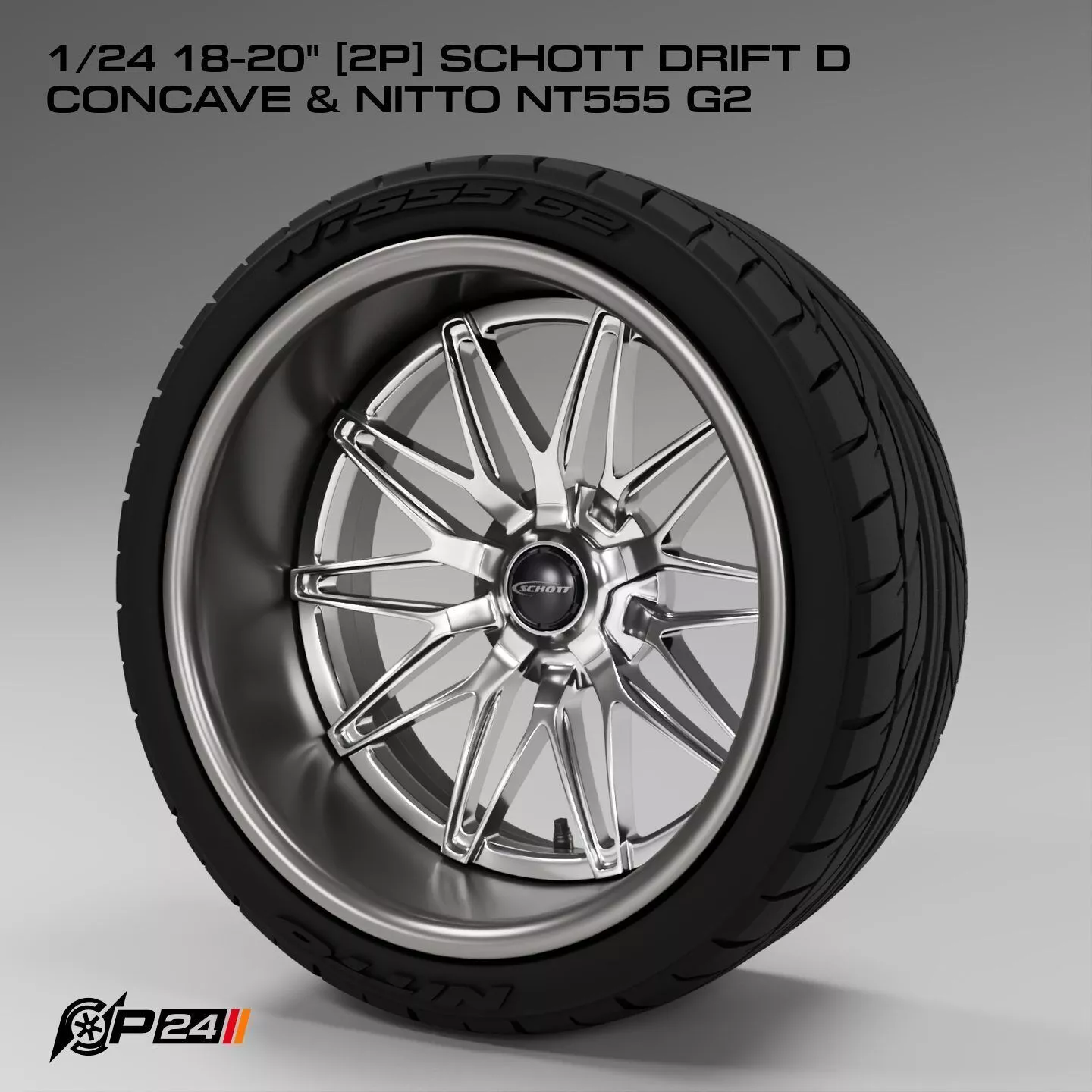 1-24th 18-20 inches 2P Schott DRIFT D Concave and Nitto NT555 G2 3D print model