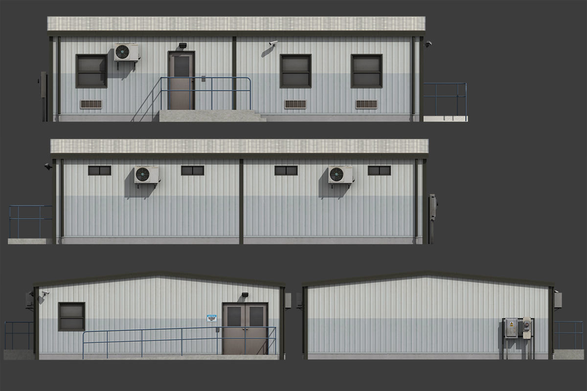 Industrial Buildings Pack Low-poly 3D model_14