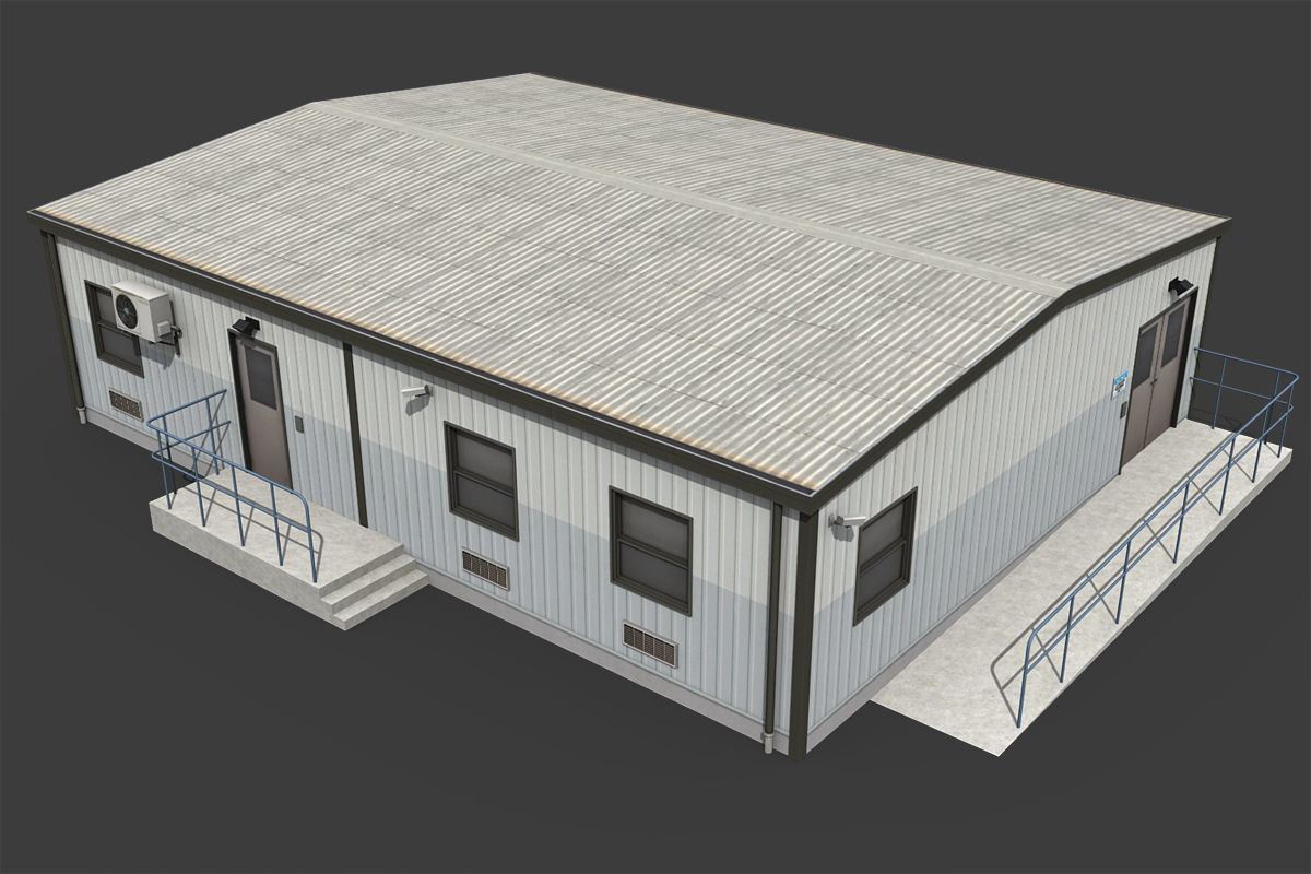 Industrial Buildings Pack Low-poly 3D model_13