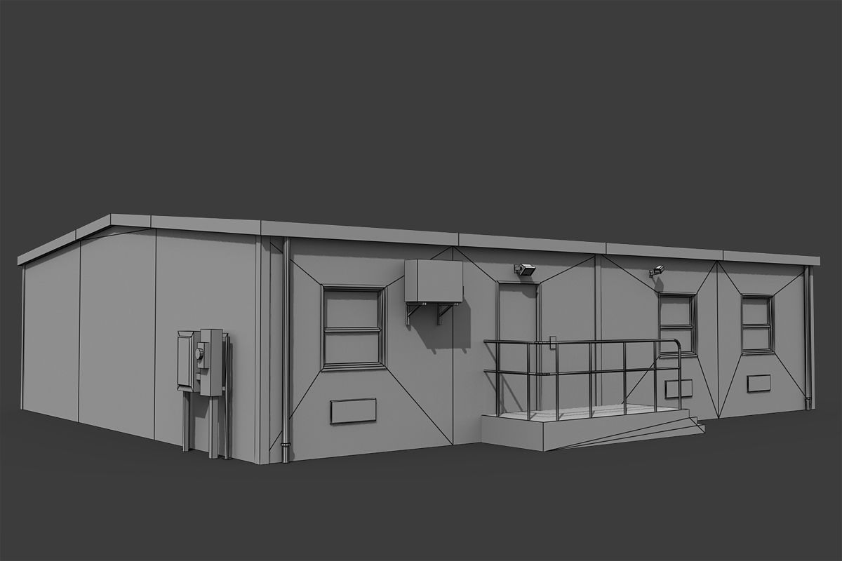 Industrial Buildings Pack Low-poly 3D model_11