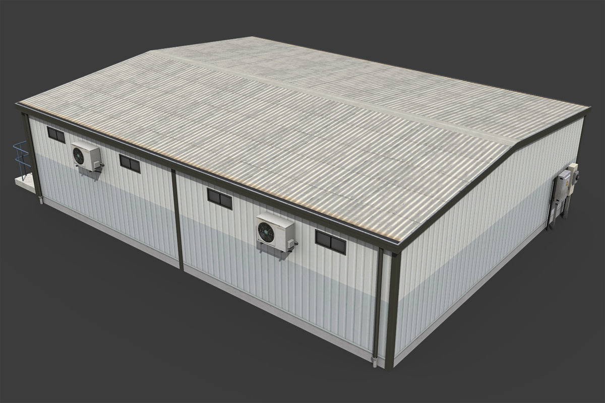 Industrial Buildings Pack Low-poly 3D model_12