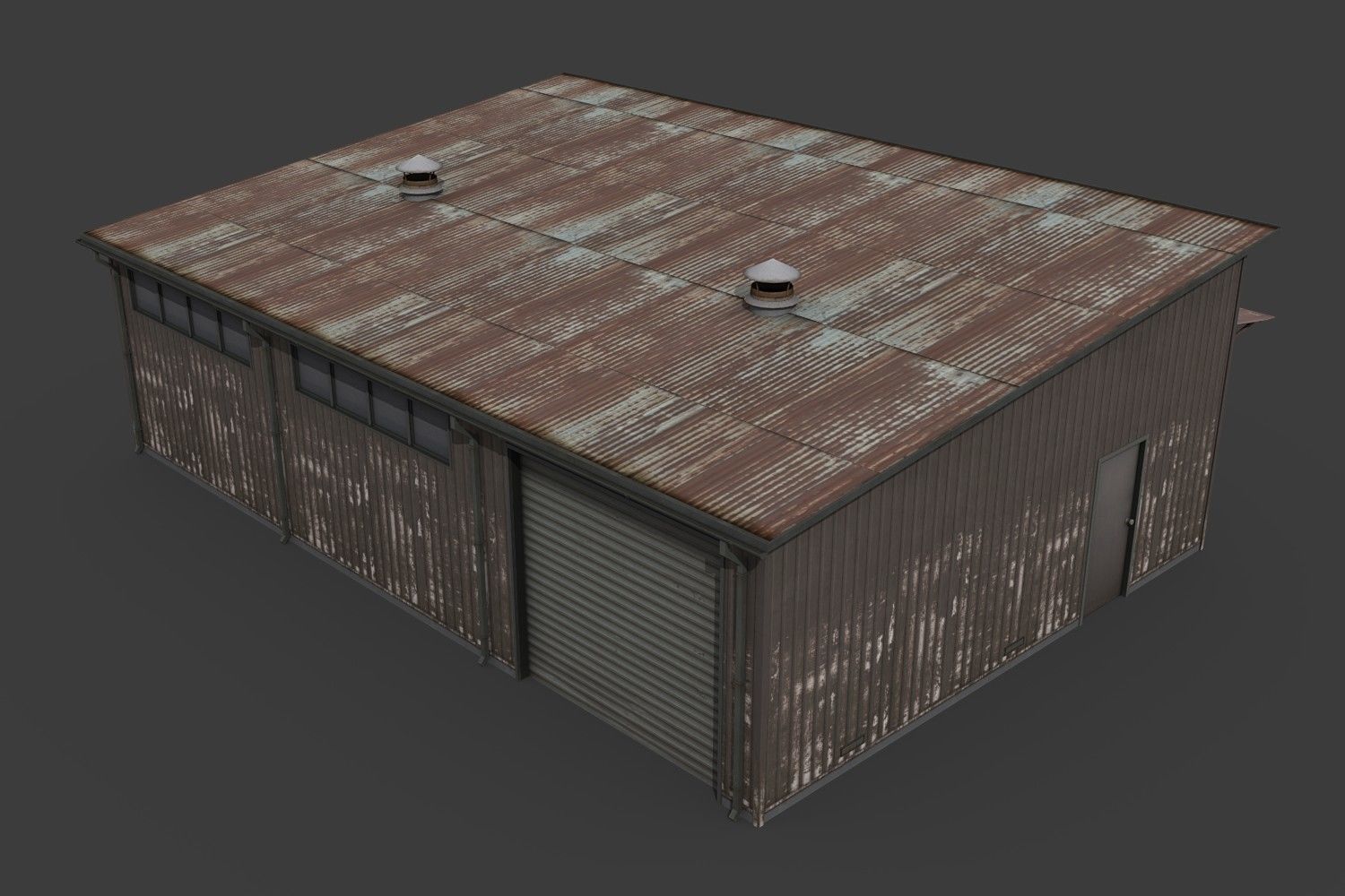 Industrial Buildings Pack Low-poly 3D model_48