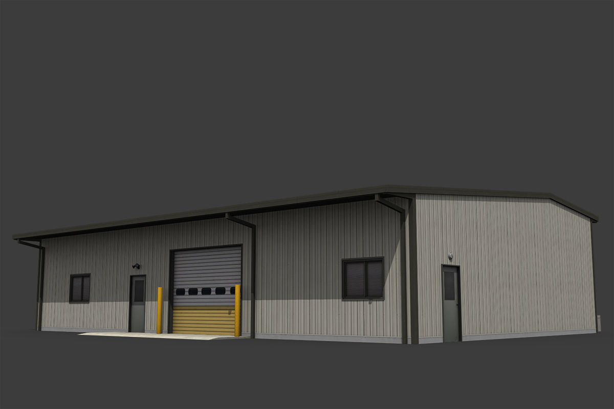 Industrial Buildings Pack Low-poly 3D model_26