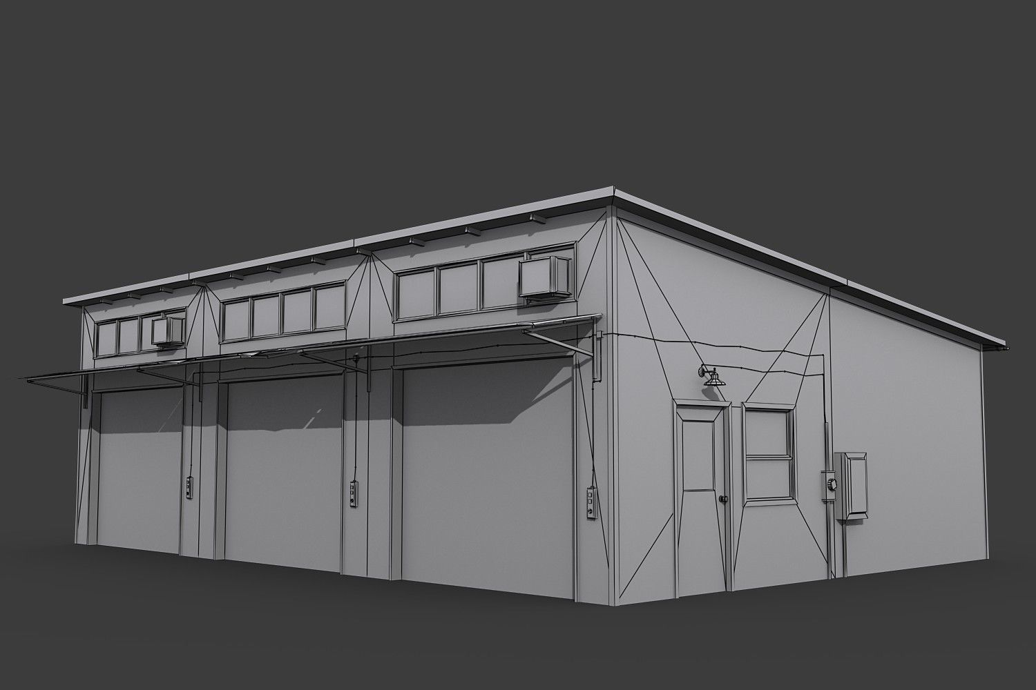Industrial Buildings Pack Low-poly 3D model_43