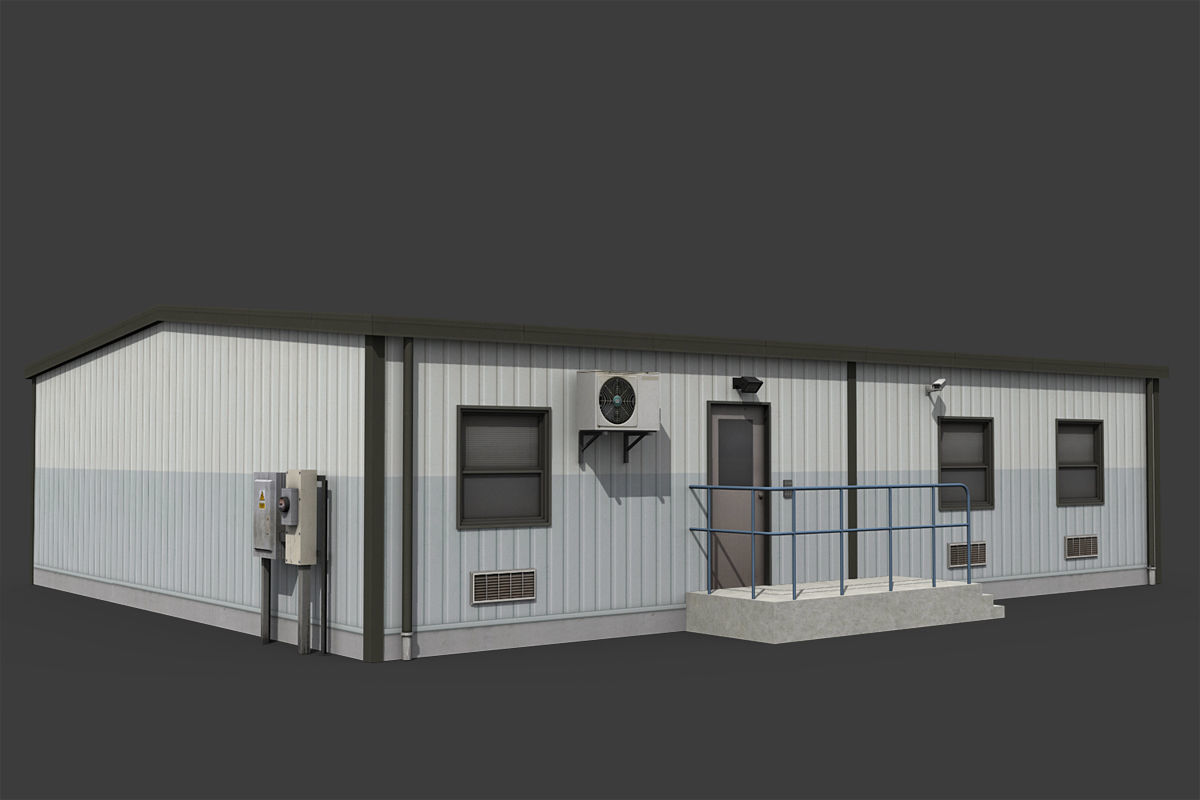 Industrial Buildings Pack Low-poly 3D model_10