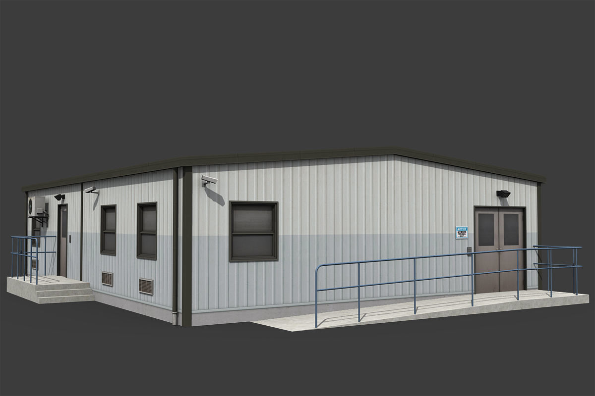 Industrial Buildings Pack Low-poly 3D model_8