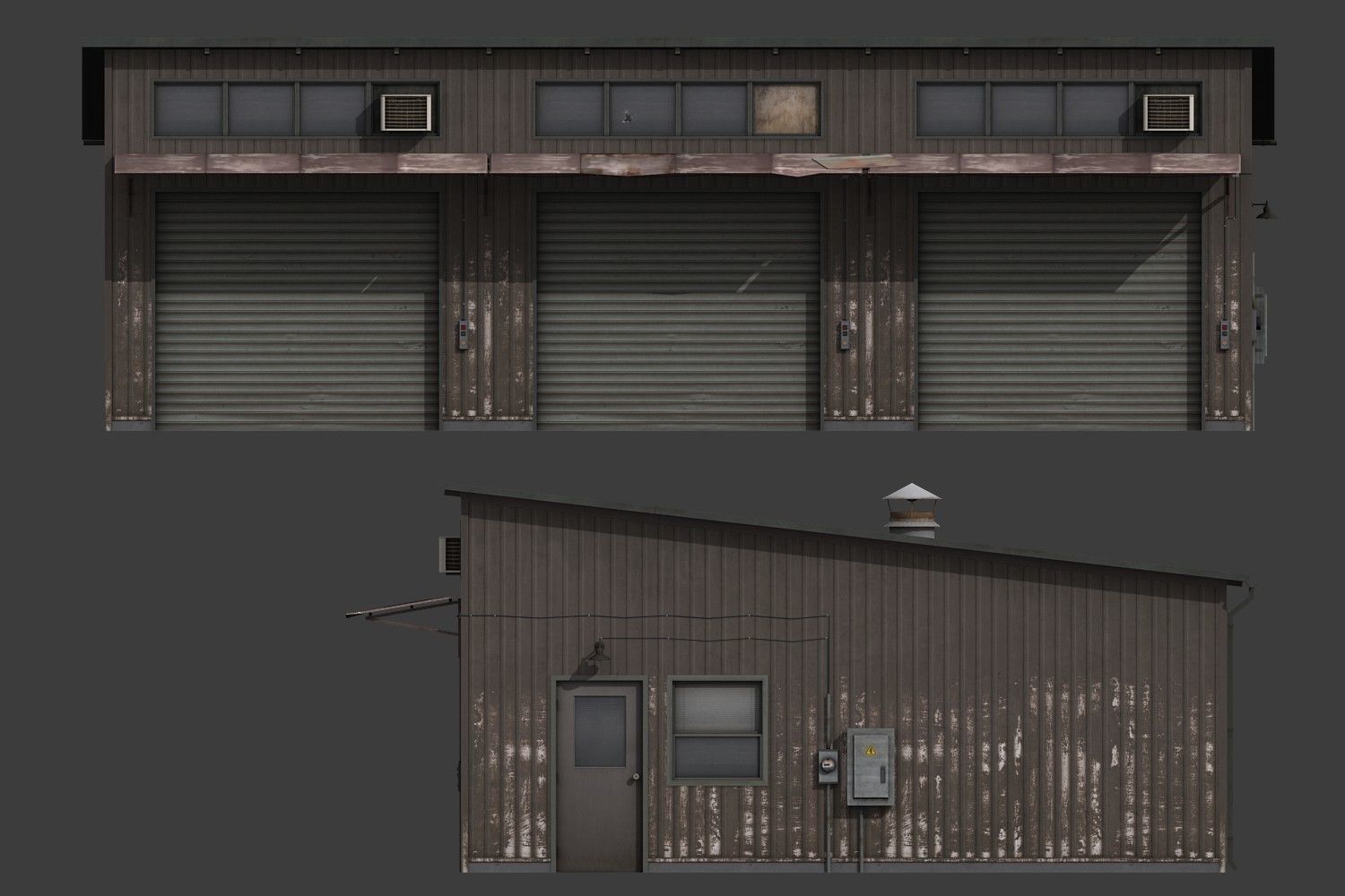 Industrial Buildings Pack Low-poly 3D model_49