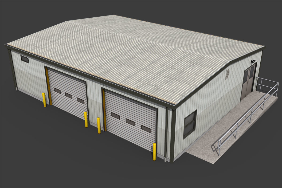 Industrial Buildings Pack Low-poly 3D model_20