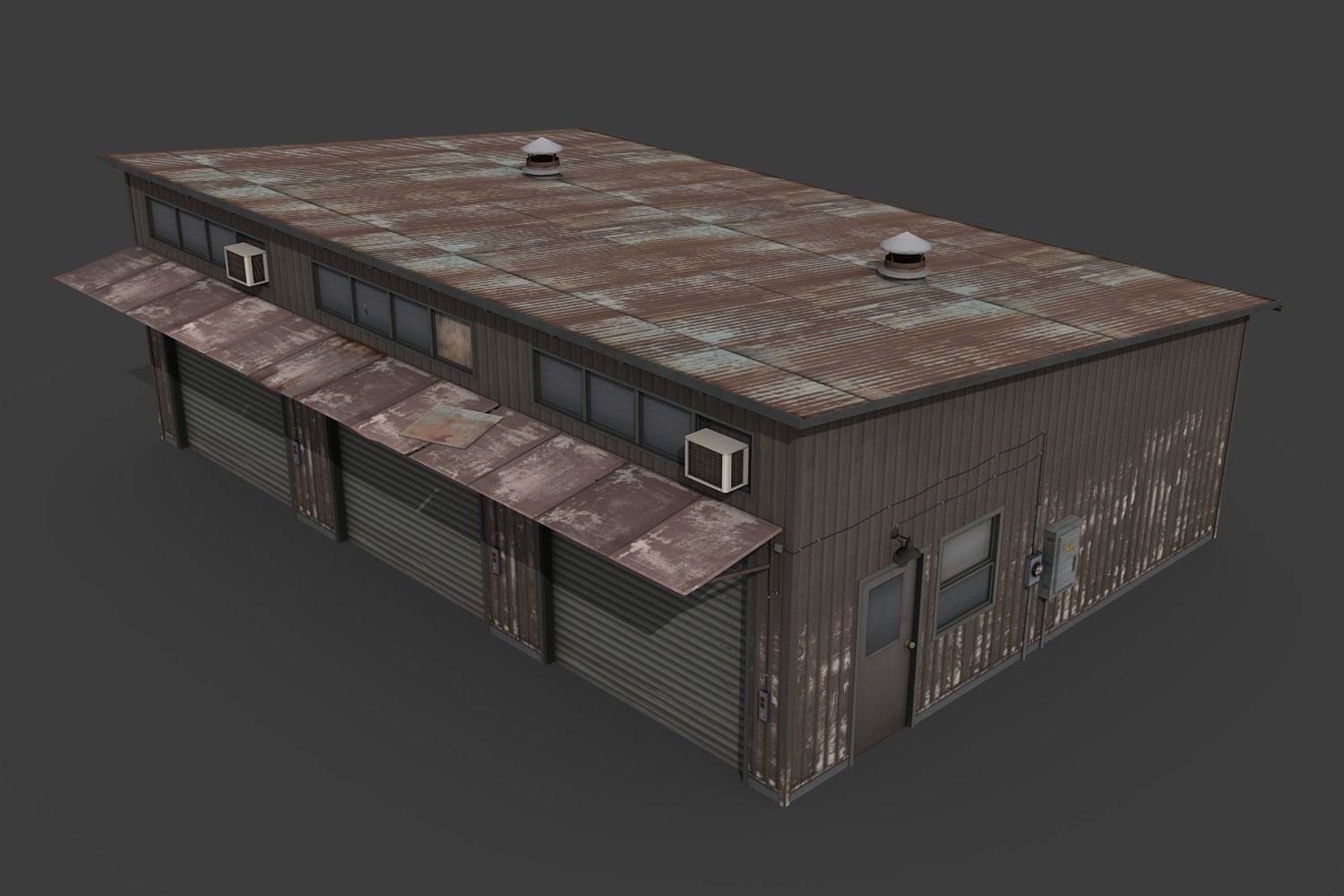 Industrial Buildings Pack Low-poly 3D model_47