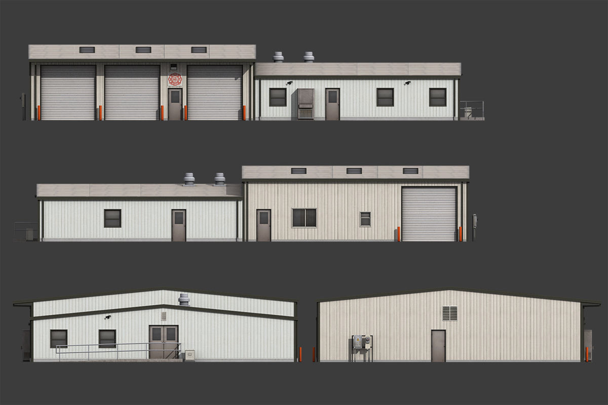 Industrial Buildings Pack Low-poly 3D model_37