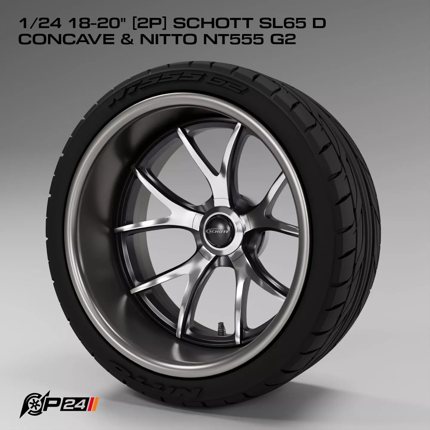 1-24th 18-20 inches 2P Schott SL65 D Concave and Nitto NT555 G2 3D print model