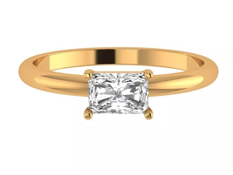 Radiant Solitaire Ring 3D print model